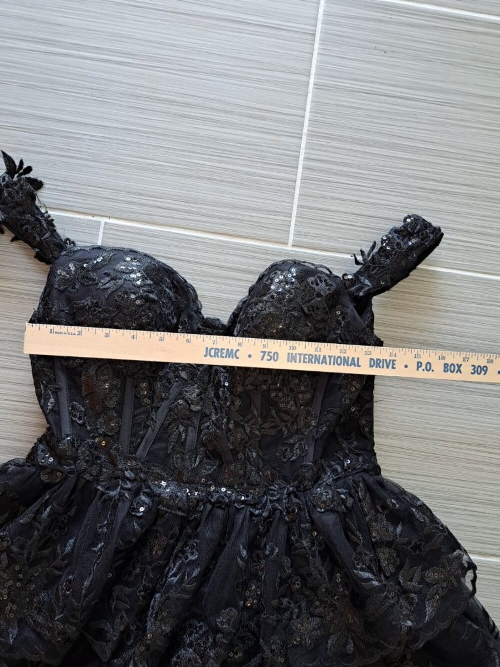 Gothic Women's Mini Dress Black Size 6 Boning Corset Tulle Fairy Whimsygoth - Picture 9 of 12